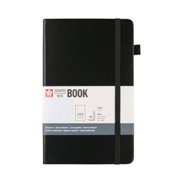 Sakura Cuaderno de tapa dura papel cuadriculado Negro 13x21 cm